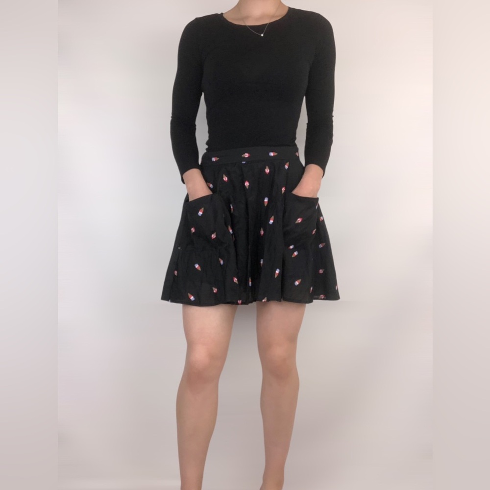 SOLD Fleur du Mal Cotton Silk Ice Cream Embroidered Mini Skirt Croquette - Picture 2 of 10